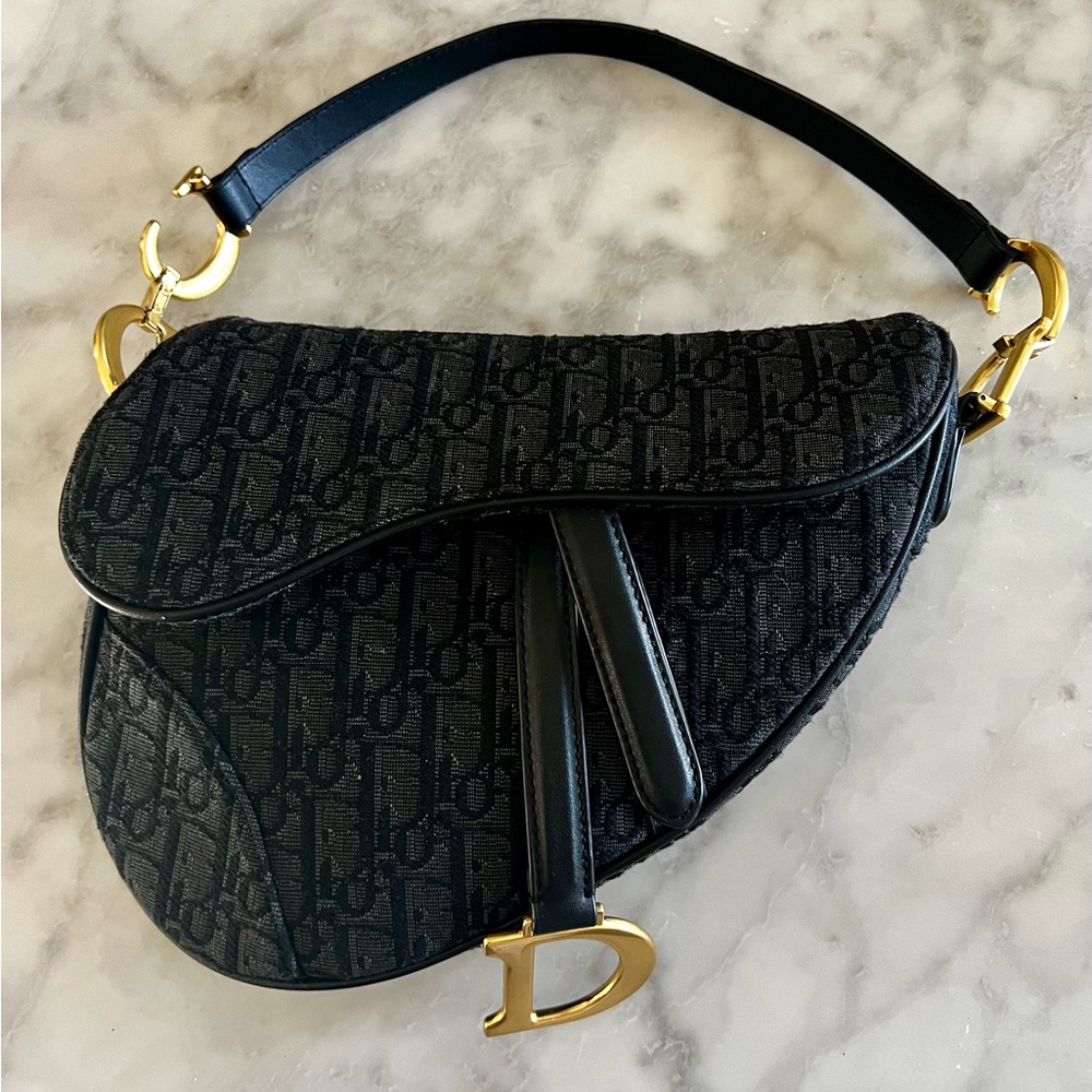 Black Designer Saddle Bag